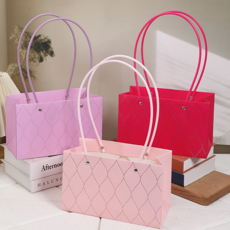 Diamond Grid Waterproof Flower Bags Pack of 10