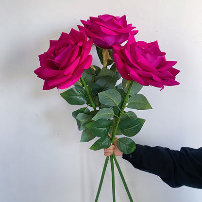 35" Giant Velvet Artificial Rose Stem