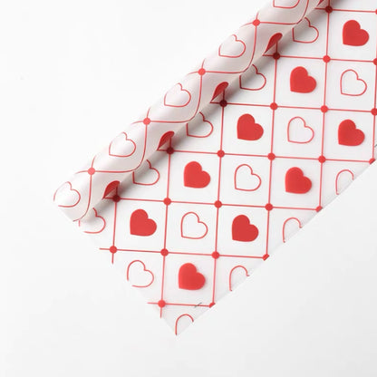 20pcs Heart Print Frosted Cellophane Wrap (58x58cm)