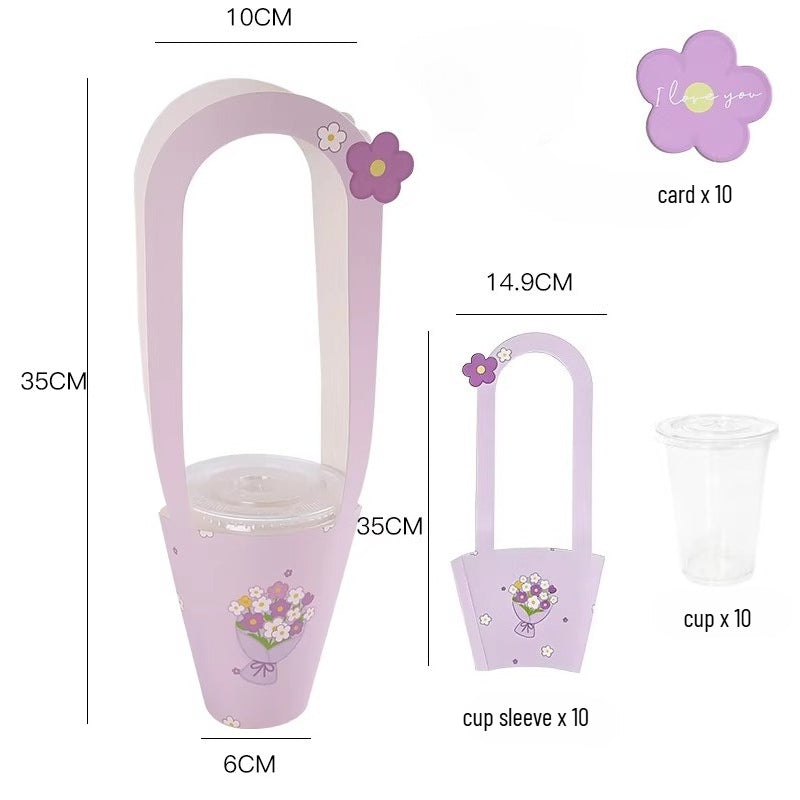 Floral Sleeves with Water Cups Pack 10