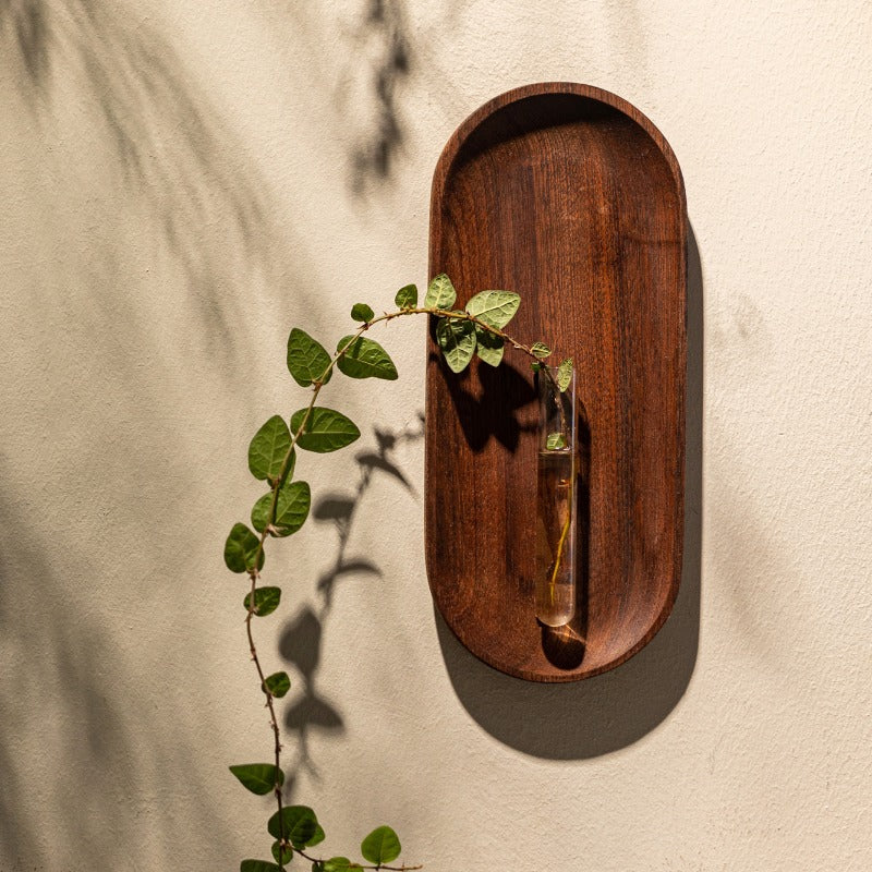 Wall-Mounted Test Tube Wooden Bud Vase