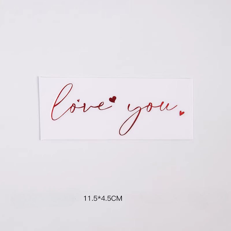 20pcs Transparent LOVE Transfer Stickers