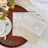 Load image into Gallery viewer, 40-Pack Rustic Lace-Print Paper Napkins