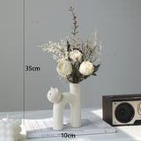 Load image into Gallery viewer, Adorable Cat Vase with Faux Flower Bouquet