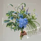 Load image into Gallery viewer, Blue Hydrangea Wildflower Bridal Bouquet