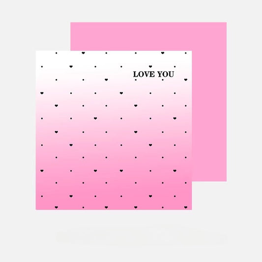 20 feuilles de papier fleuriste « LOVE YOU » pour la Saint-Valentin (53x53cm)