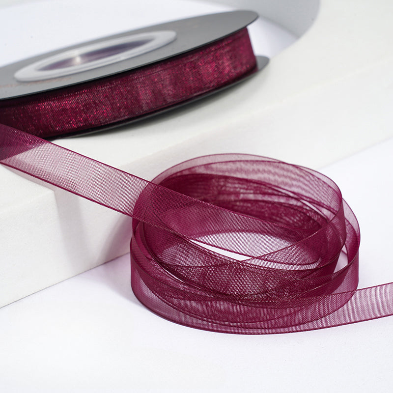 Solid Color Sheer Organza Ribbon (10mmx50Yd)