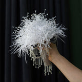 Load image into Gallery viewer, Luxury Artifical Crystal Feather Wedding Bouquet