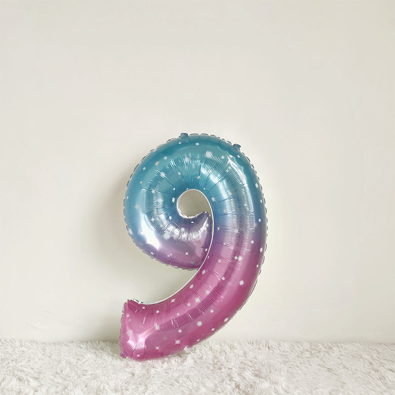 40 Inch Gradient Starry Number Balloon