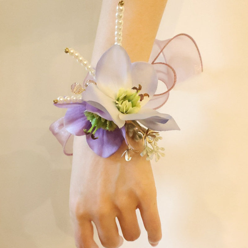Lavender Floral Wrist Corsage for Bridesmaids