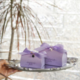 Load image into Gallery viewer, Lavender Purple Favor Box with Ribbon Set of 10