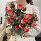 Load image into Gallery viewer, Retro Aesthetic Artificial Dried Rose Bouquet 60cmH