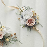 Load image into Gallery viewer, Champagne Preserved Rose Boutonniere &amp; Wrist Corsage