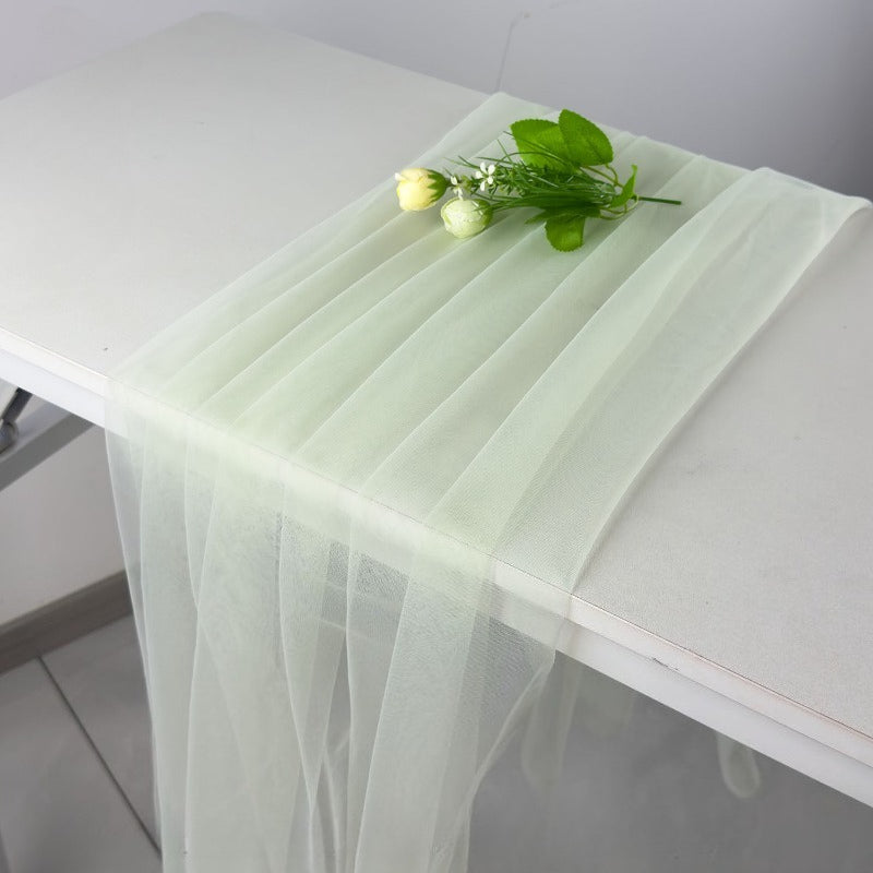 Green Tulle Mesh Fabric for Weddings Events