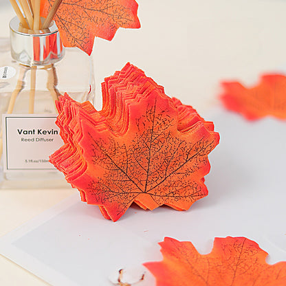 100PCS Artificial Maple Leaves Autumn Decor