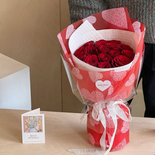 20pcs Heart Pattern Flower Wrap Paper (58x58cm)