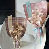 Load image into Gallery viewer, Vintage Plaid Bouquet Paper Sheets Pack 30 (17" x 23")