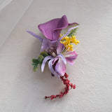 Load image into Gallery viewer, Deep Purple Calla Lily Corsage Boutonniere Set