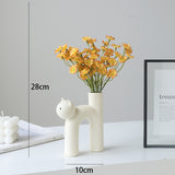 Load image into Gallery viewer, Adorable Cat Vase with Faux Flower Bouquet