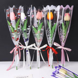 Load image into Gallery viewer, 100pcs Stripe Heart Single Flower Sleeves Bags