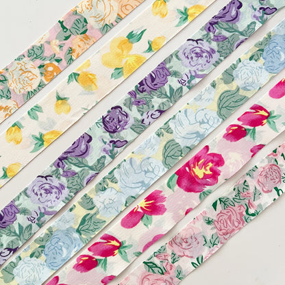 Double Faced Floral Fabric Ribbon (2.5cmx12Yd)