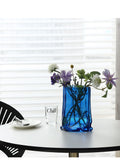 Load image into Gallery viewer, Cobalt Blue Paper Bag Glass Vase