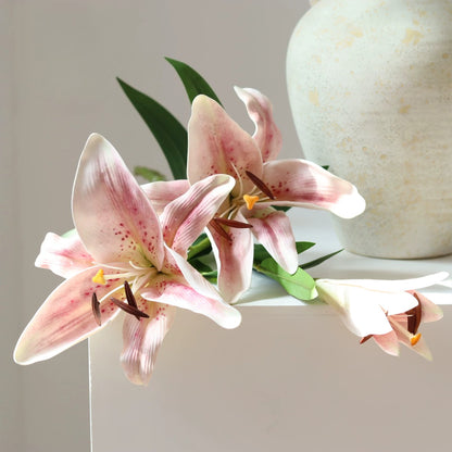 33" 3-Head Real-Touch Artificial Lily Spray