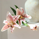 Load image into Gallery viewer, 3-Head Real-Touch Artificial Lily Spray (85cm)
