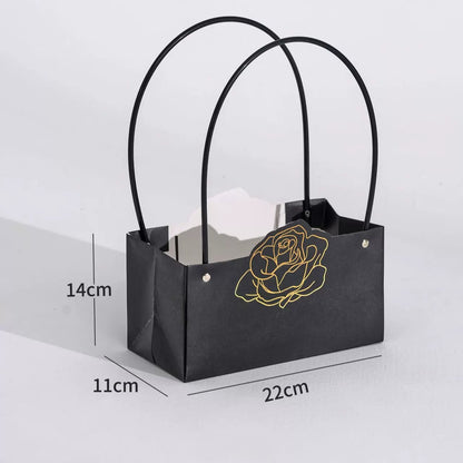 Gold Foil Rose Flower Bouquet Bags Pack 10