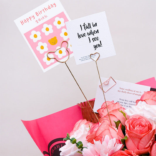 Heart Shape Metal Floral Picks (Pack 30)