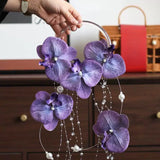 Load image into Gallery viewer, Boho Orchid Hoop Cascading Bridal Bouquet