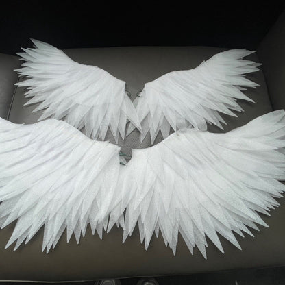 Kinetic White Angel Wings for Floral Arrangements