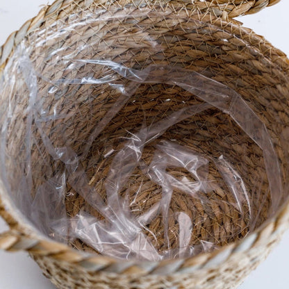 Round Woven Seagrass Flower Basket Set of 3