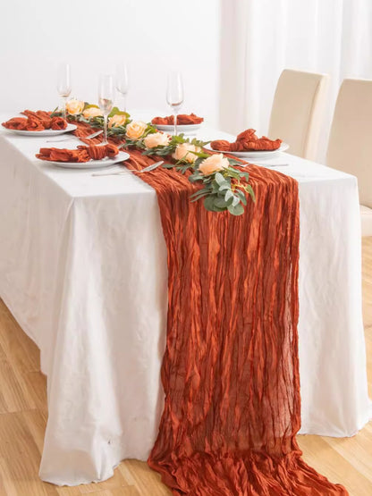Pleated Table Runner Cloth for Weddings
