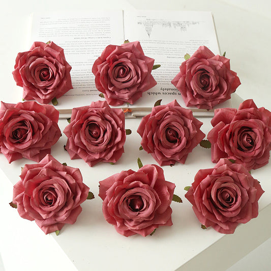9cm Artificial Silk Rose Flower Heads Pack 10