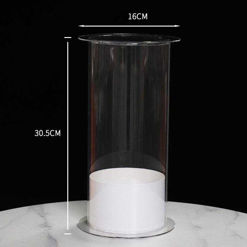 Transparent Acrylic Cylindrical Floral Gift Box