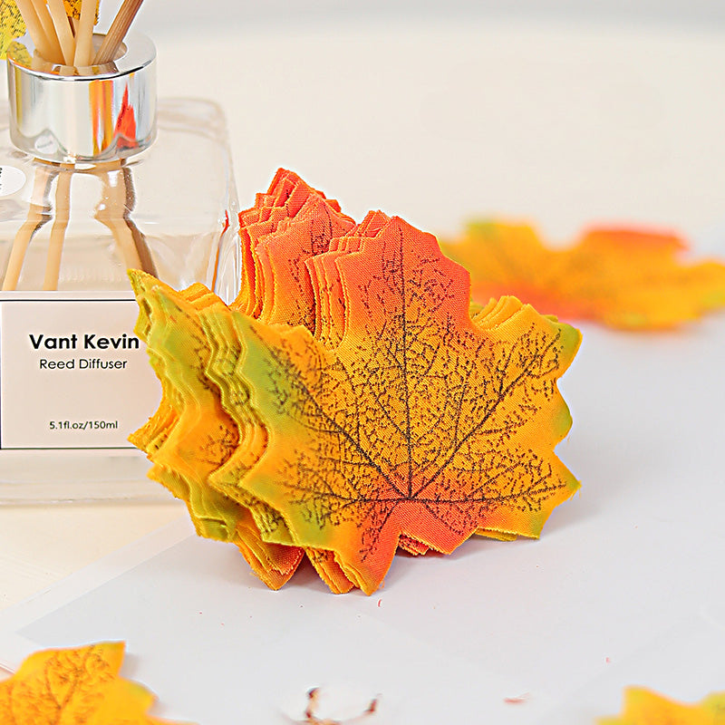 100PCS Artificial Maple Leaves Autumn Decor