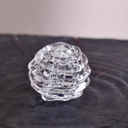 Clear Irregular Circular Glass Flower Frog