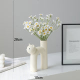 Load image into Gallery viewer, Adorable Cat Vase with Faux Flower Bouquet