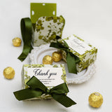 Load image into Gallery viewer, Green Floral Thank You Gift Box with Ribbon Pack 20