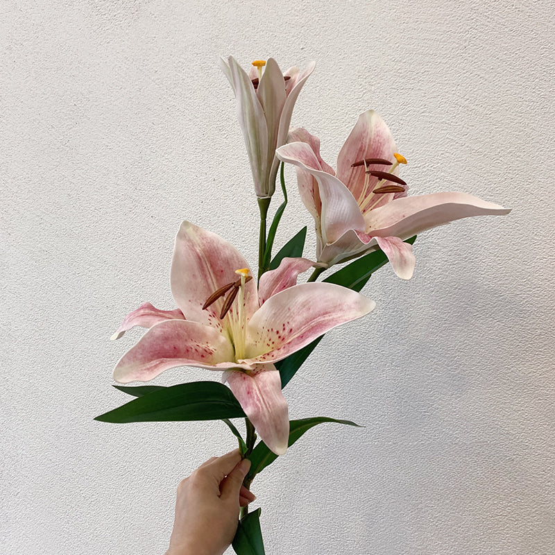 silk tiger lily bouquets 3-Head Artificial Tiger Lily Flowers (85cmH)