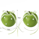 Load image into Gallery viewer, 2 Pcs Artificial Green Apple with Pearls &amp; Ribbon
