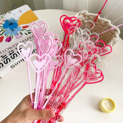 80pcs Heart-Shaped Plastic Floral Picks