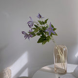 Load image into Gallery viewer, Purple Artificial Clematis Flower Spray 70cmH