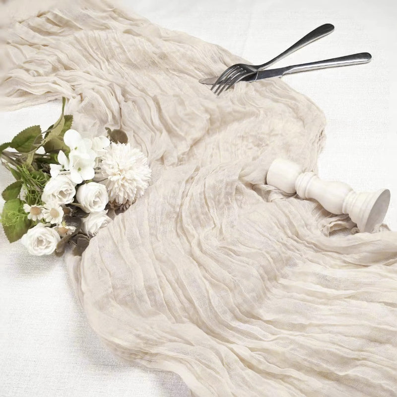 Pleated Table Runner Cloth for Weddings