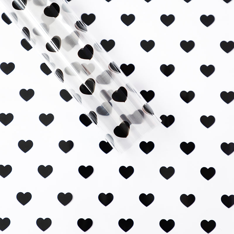 20pcs Heart Pattern Clear Cellophane Wrap (58x58cm)