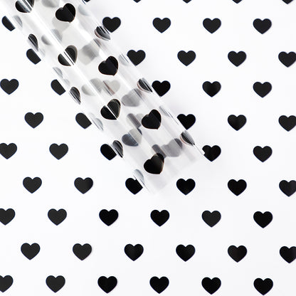 20pcs Heart Pattern Clear Cellophane Wrap (58x58cm)