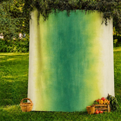 Green Gradient Tie-Dye Chiffon Fabric Drape