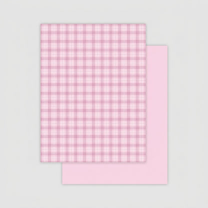 Vintage Plaid Kraft Floral Wrap Paper Pack 30 (15" x 20")