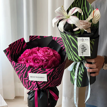 20pcs Zebra Print Flower Wrap Paper (57x57cm)